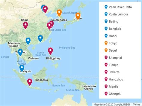 major cities in asia|Megacities in the Asia.
